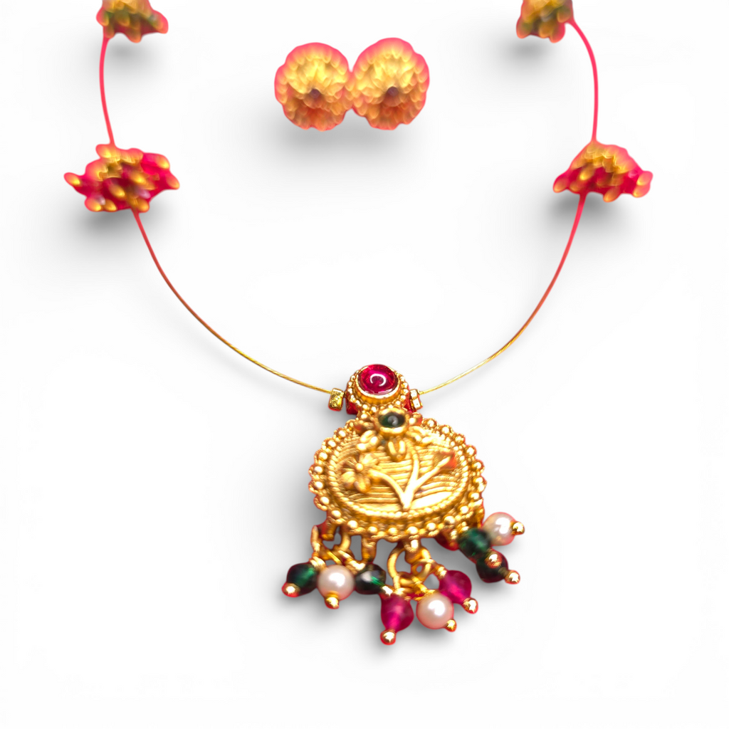 Elegant Antique  Pendant & Earring Set