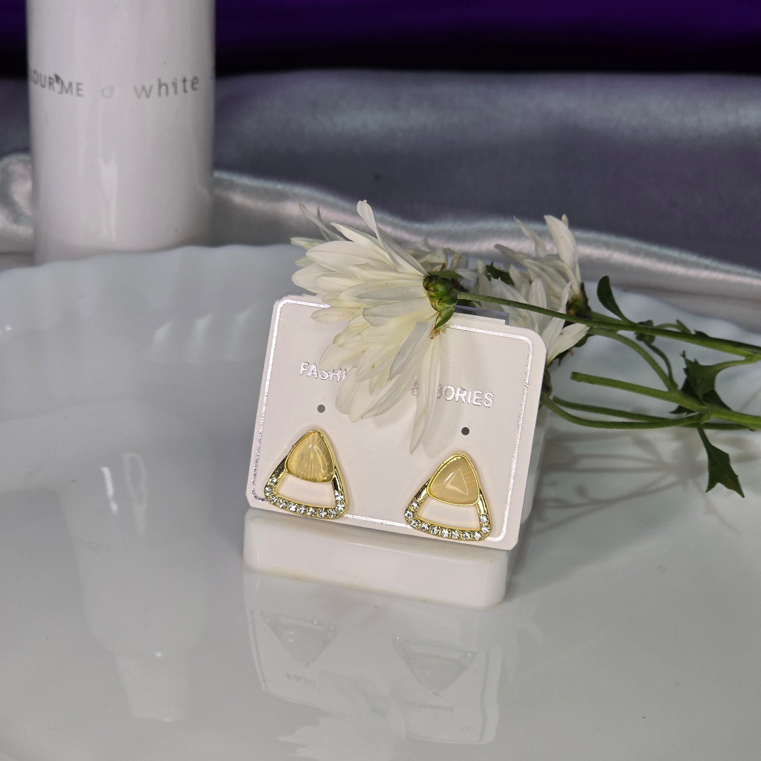 AK00053 - Modern Geometric Crystal Stud Earrings
