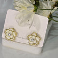 AK00059 - Luxe Camellia Pearl Stud Earrings