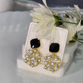 AK00069 - Midnight Pearl & Crystal Drop Earrings