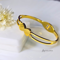 AK00153 - Lumina Yellow Honeycomb Bow Bangle – 18K Gold Plated