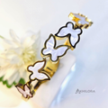 AK00169 - Ethereal White Butterfly Gold-Plated Bangle