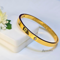 AK00171 - Iconic Screw Motif Gold-Plated Bangle with Crystal Accents