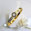 AK00186 - Orchid Cutout Floral Bangle – 18K Gold Plated