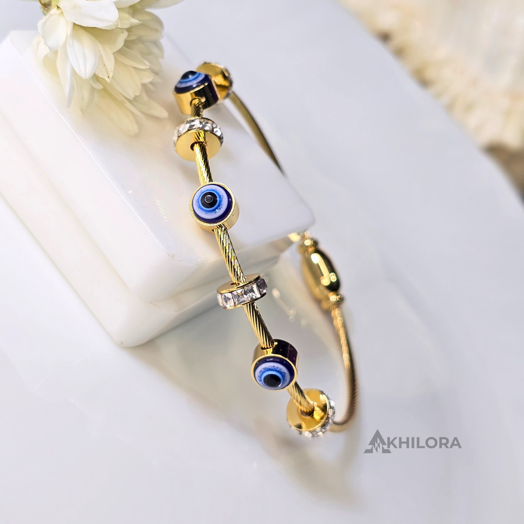 AK00190 - Nazar Evil Eye Cable Bangle