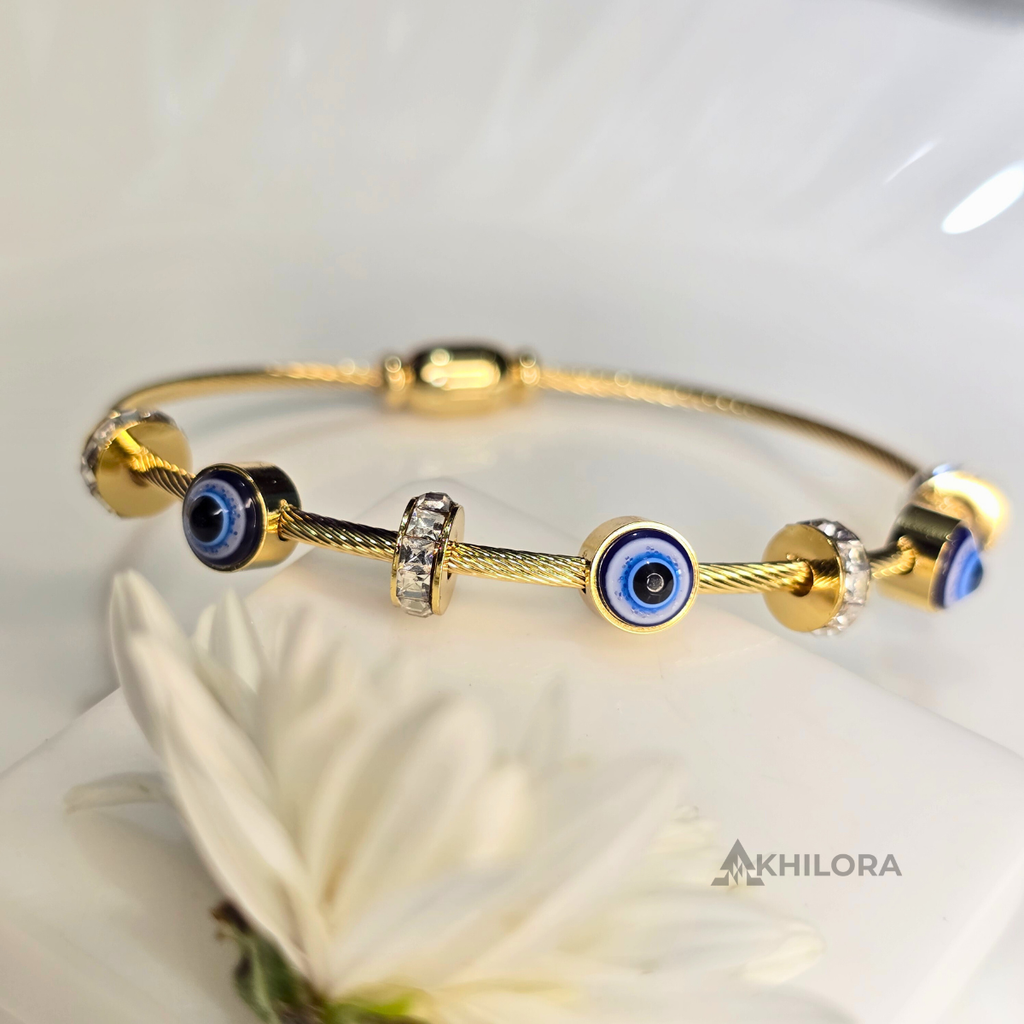 AK00190 - Nazar Evil Eye Cable Bangle