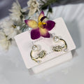 AK00073 - Elysian Tulip & Dual Pearl Curved Studs