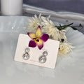 AK00080 - Silver Infinity Twist Double Pearl Stud Earrings
