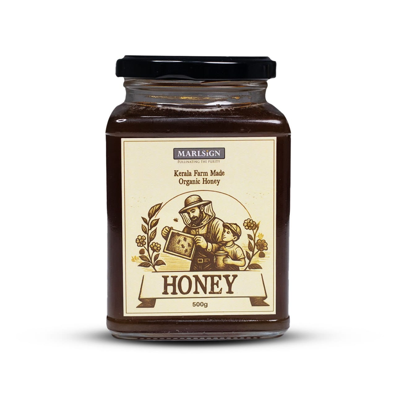 MARLSiGN Pure Honey (500g) | Natural farm made organic honey from kerala | Own Bee Farm | No Sugar Adulteration | Natural Energy & Immunity Booster | family Run Apiary